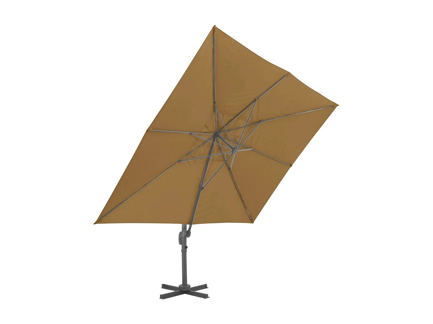 Parasol en porte-à-faux avec mât en aluminium 400x300 Taupe