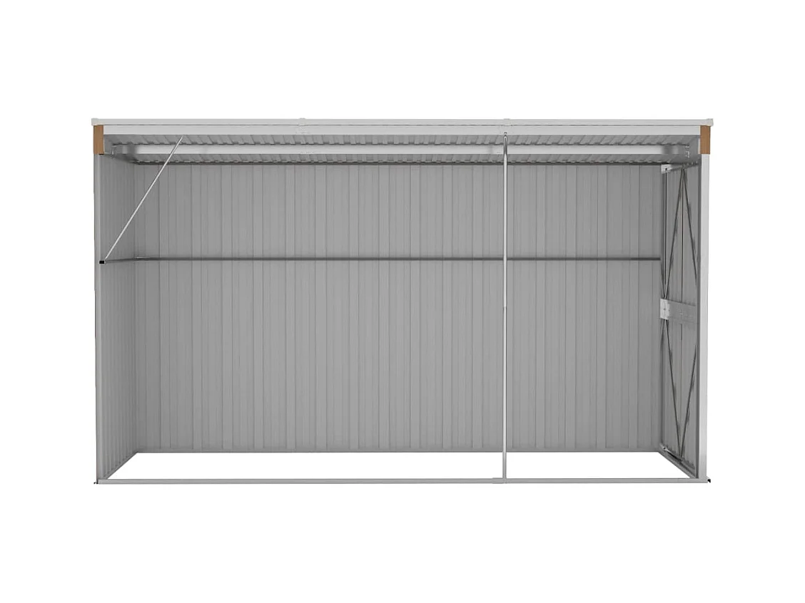 Abri de jardin mural Marron 118x288x178 Acier galvanisé