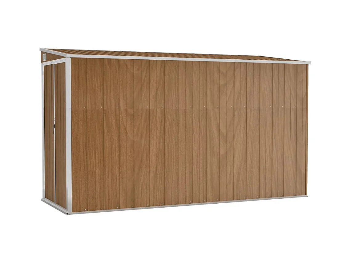 Abri de jardin mural Marron 118x288x178 Acier galvanisé