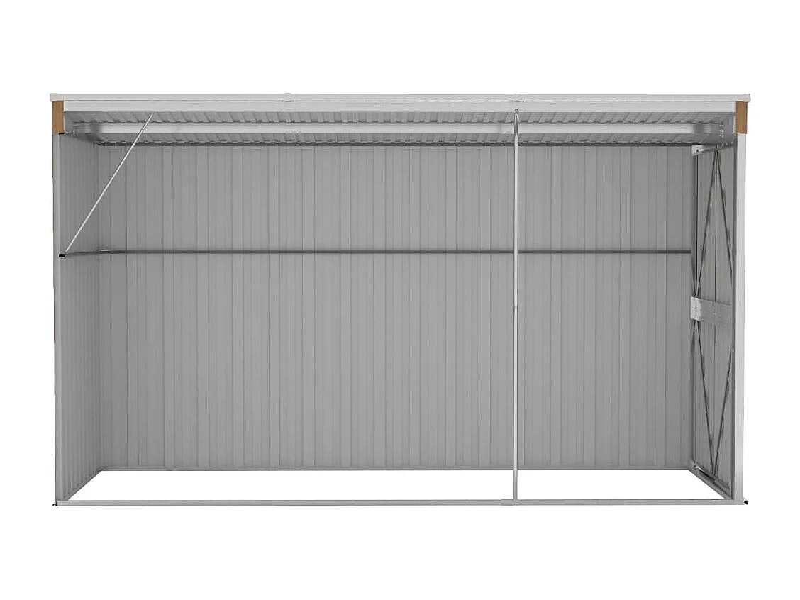 Abri de jardin mural Marron 118x288x178 Acier galvanisé