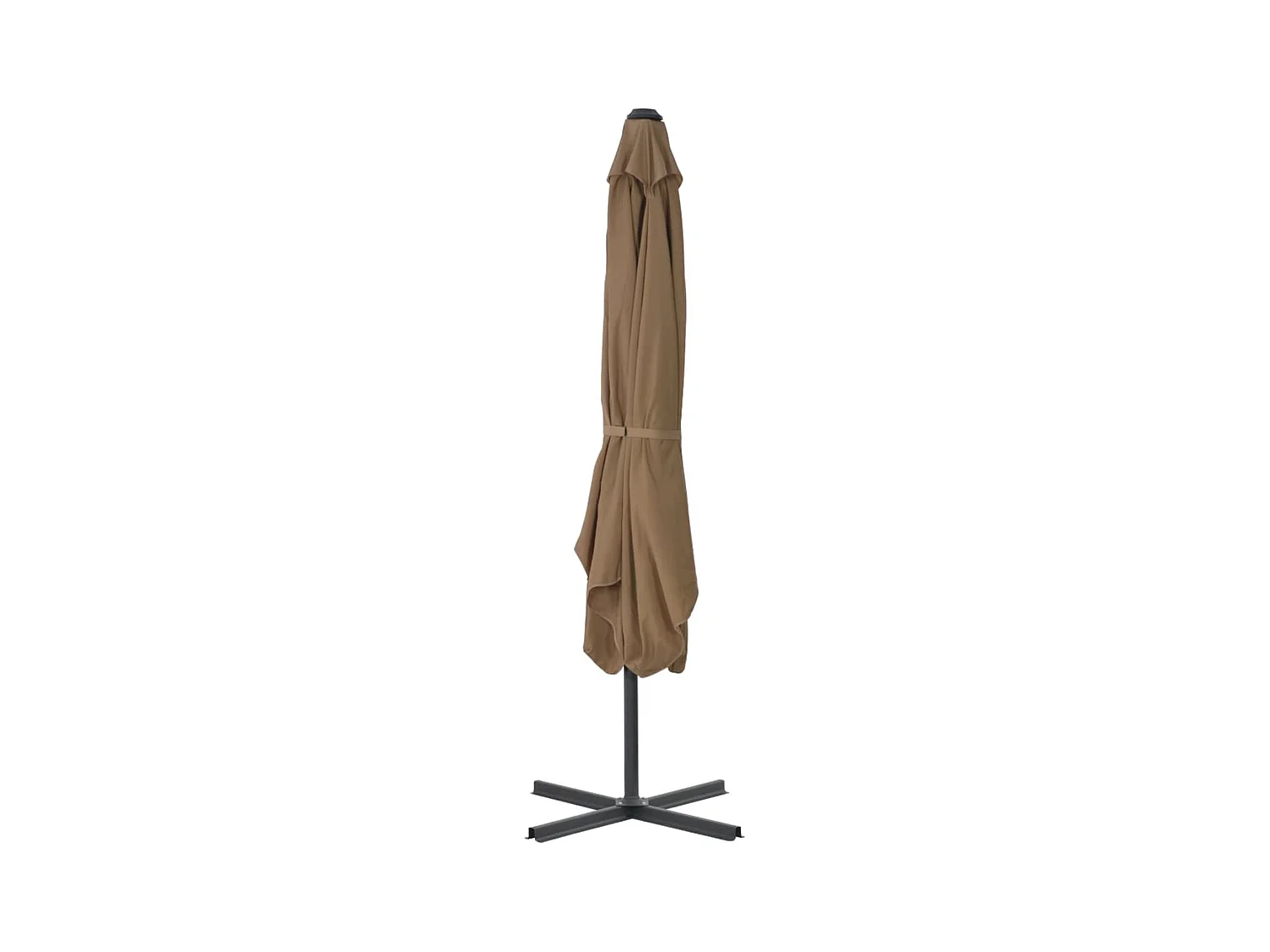 Parasol d'extérieur déporté avec poteau en acier 250x250 Taupe