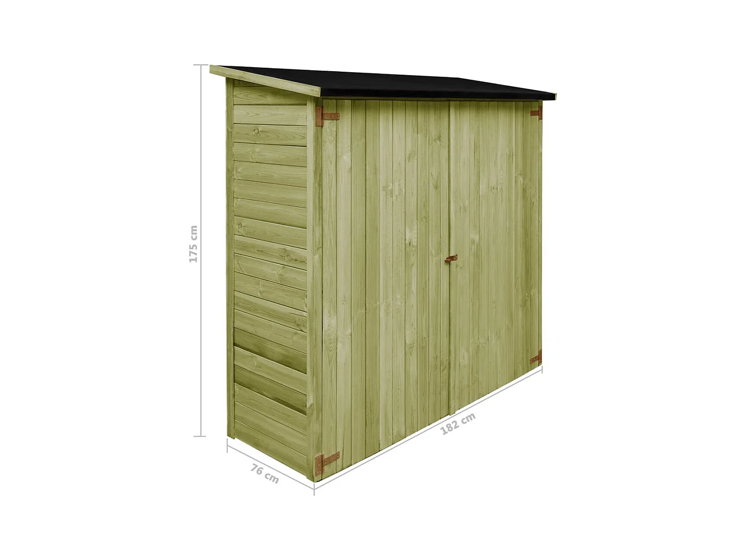 Abri à outils de jardin Pinède imprégnée 182x76x175