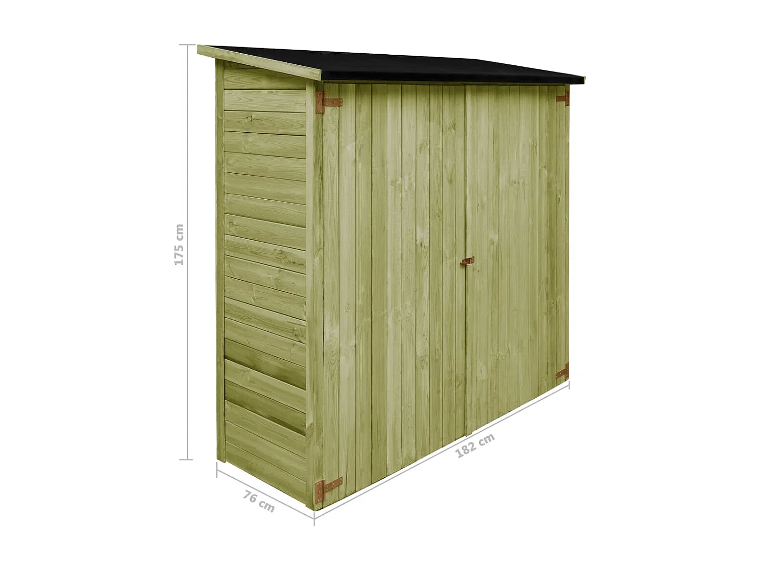 Abri à outils de jardin Pinède imprégnée 182x76x175