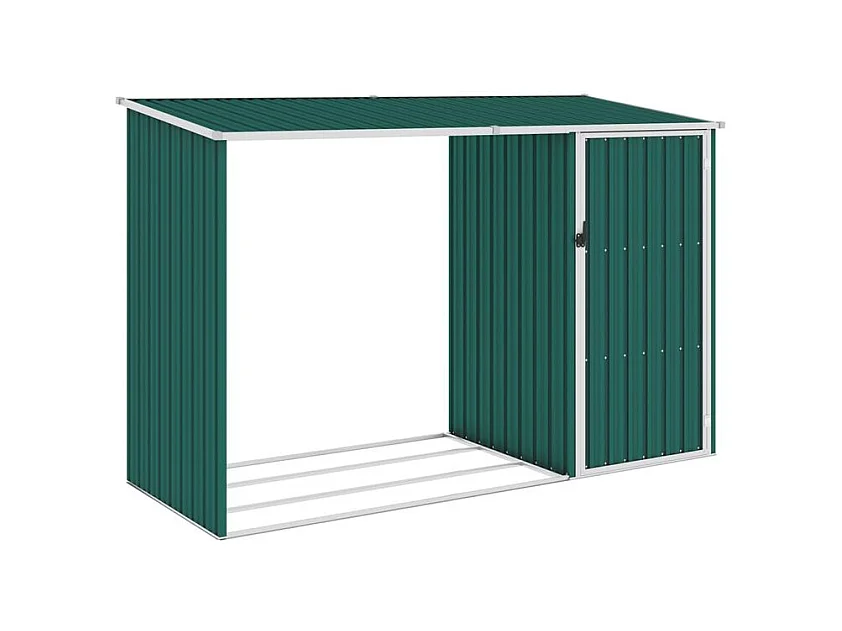 Abri à bois de jardin Vert 245x98x159 Acier galvanisé
