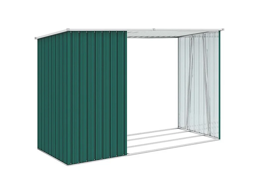 Abri à bois de jardin Vert 245x98x159 Acier galvanisé