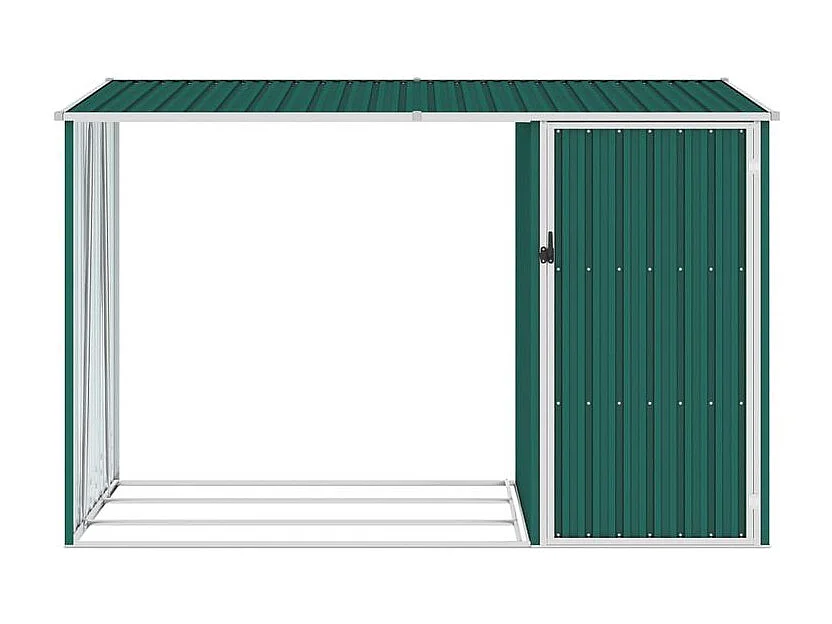Abri à bois de jardin Vert 245x98x159 Acier galvanisé