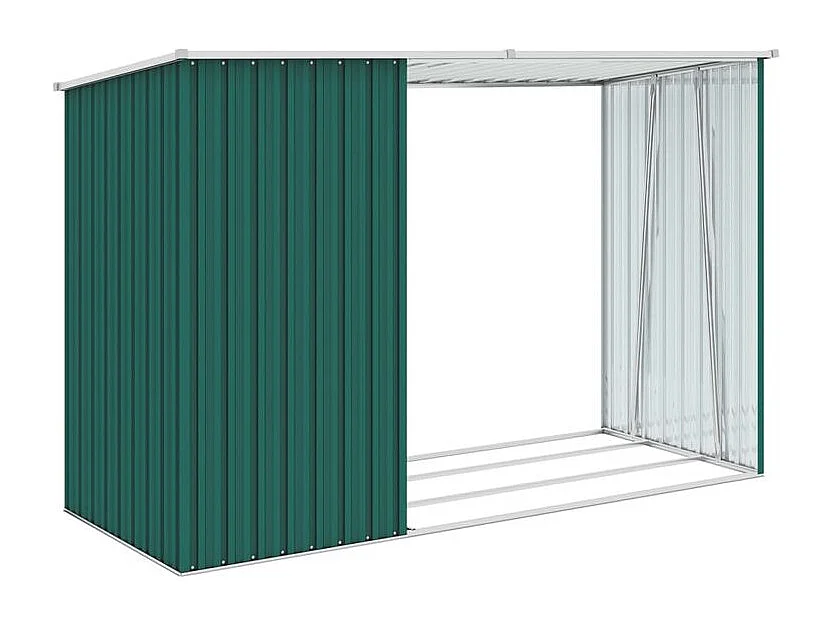 Abri à bois de jardin Vert 245x98x159 Acier galvanisé
