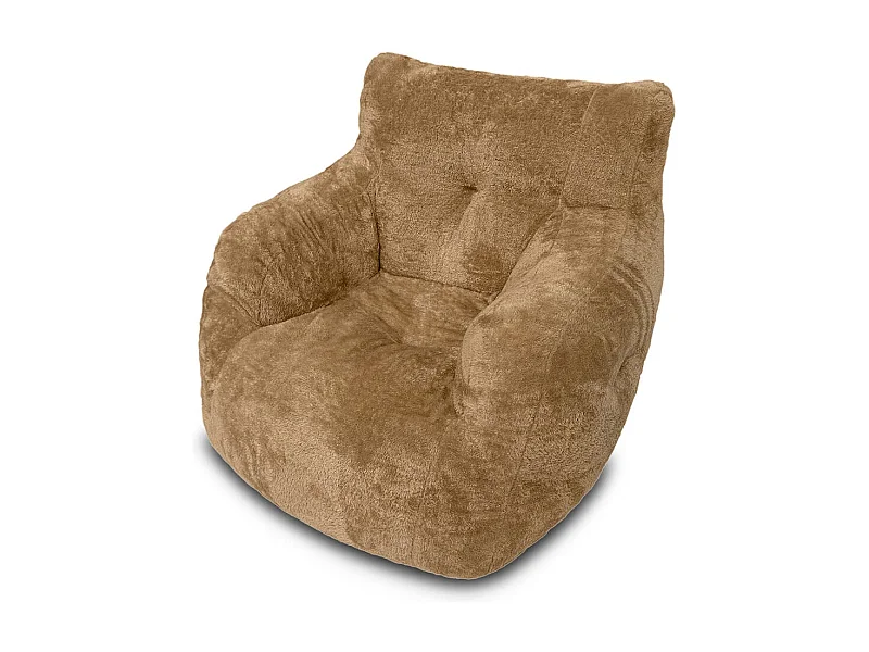 Cadeira pufe acolchoada de 1 lugar, bege