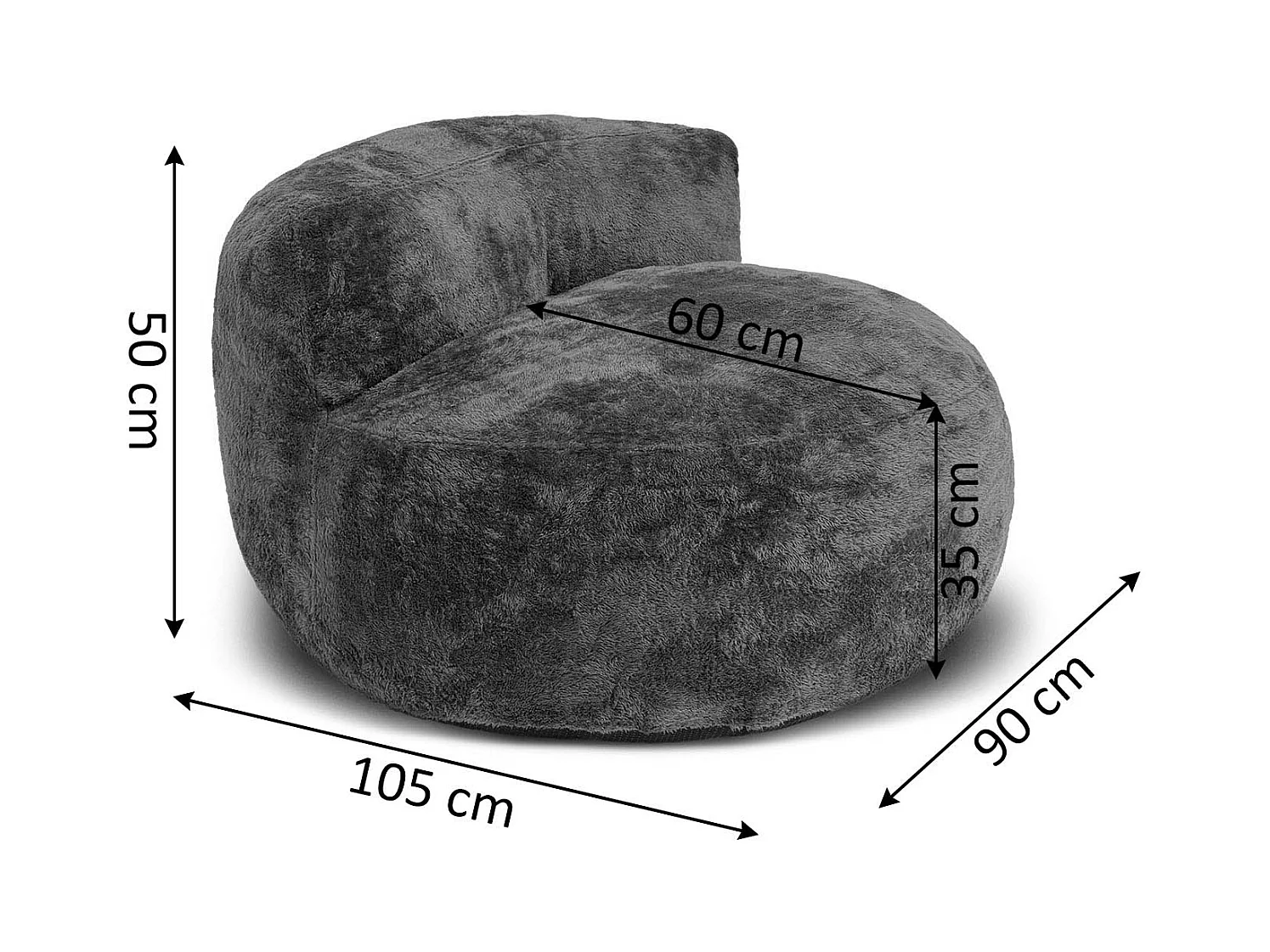 Puff para poltrona acolchoada de 1 lugar, bege