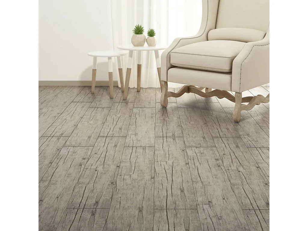 Planche de plancher PVC 5,26 m² 2 mm Couleur de chêne délavé