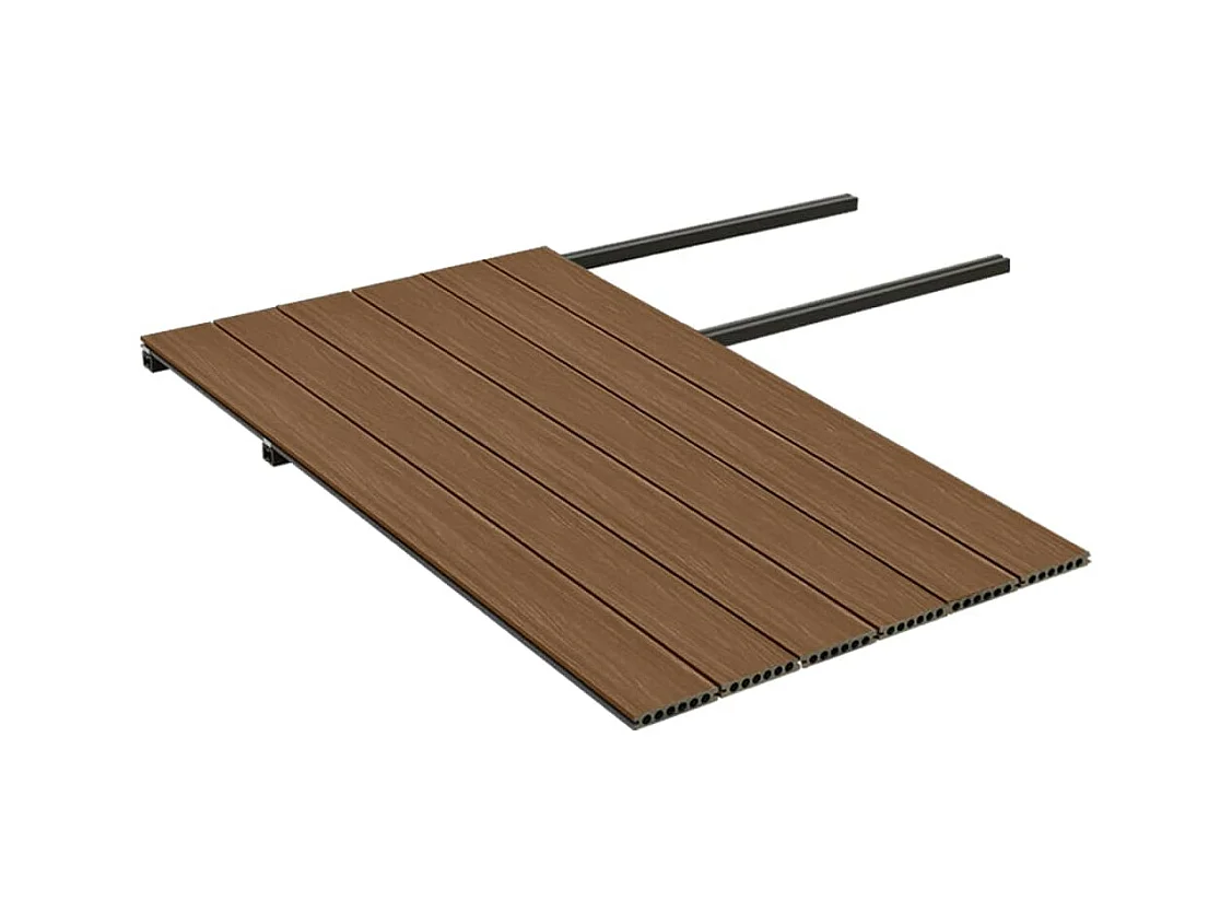 Panneaux de terrasse et accessoires WPC Marron-gris 15 m² 4 m