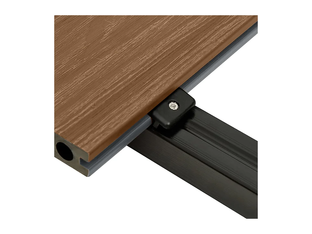 Panneaux de terrasse et accessoires WPC Marron-gris 15 m² 4 m