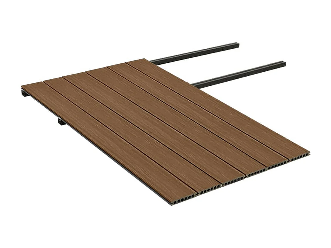 Panneaux de terrasse et accessoires WPC Marron-gris 15 m² 4 m