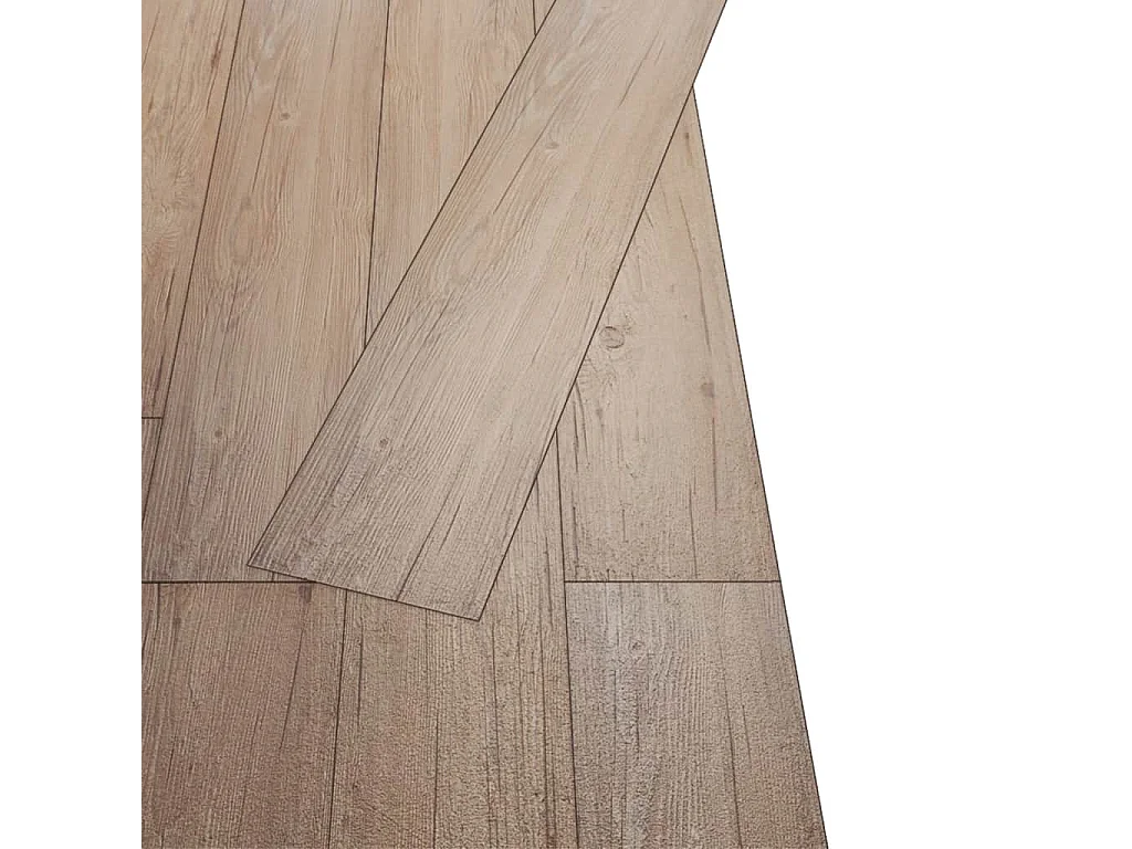 Planche de plancher PVC autoadhésif 5,02 m² 2 mm Marron chêne