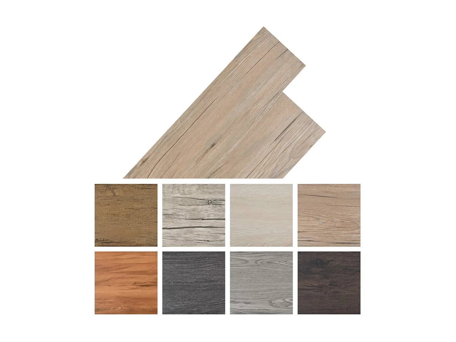 Planche de plancher PVC autoadhésif 5,02 m² 2 mm Marron chêne