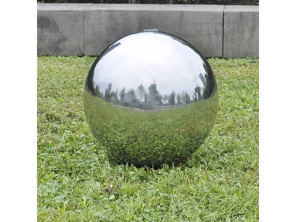 Sphère de fontaine de jardin avec LED Acier inoxydable 20cm