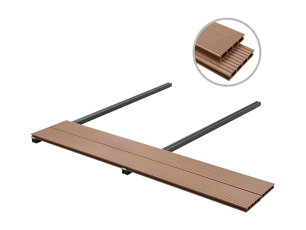 Panneaux de terrasse WPC avec accessoires 35 m² 4 m Marron