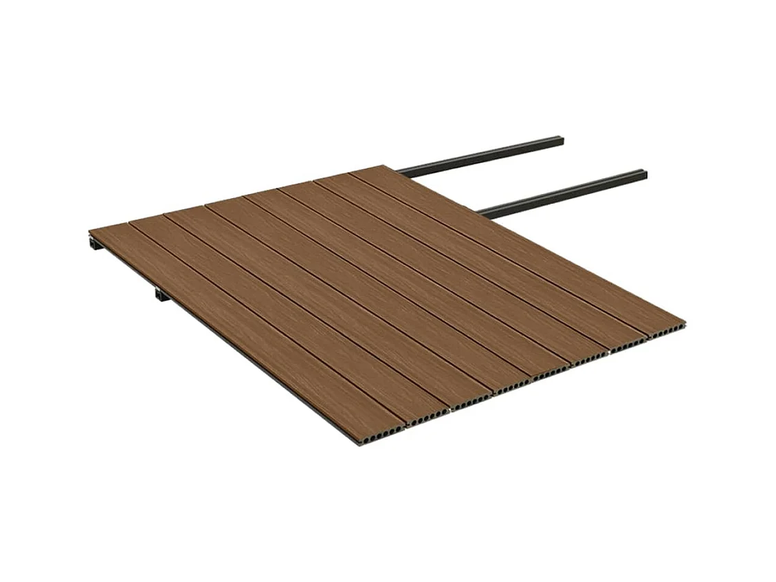 Panneaux de terrasse et accessoires WPC Marron-gris 20 m² 4 m