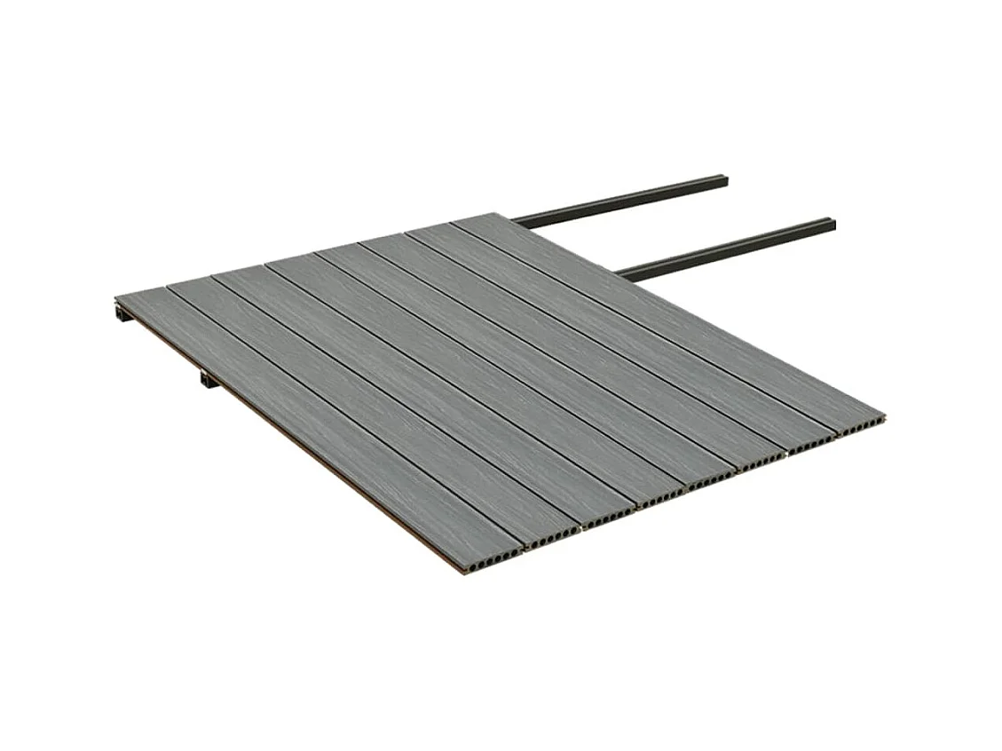 Panneaux de terrasse et accessoires WPC Marron-gris 20 m² 4 m