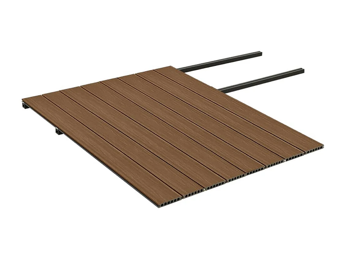 Panneaux de terrasse et accessoires WPC Marron-gris 20 m² 4 m