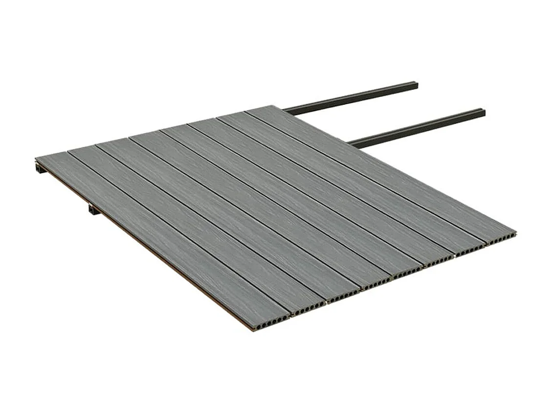 Panneaux de terrasse et accessoires WPC Marron-gris 20 m² 4 m