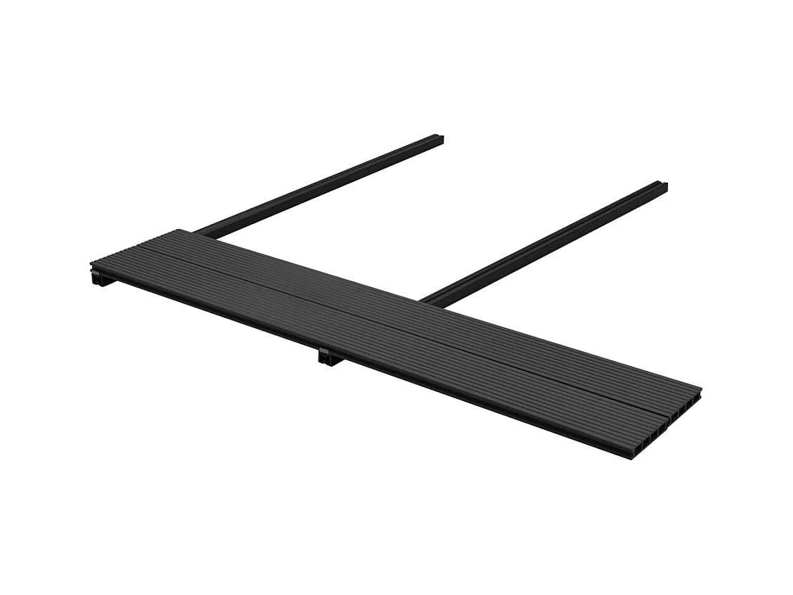 Panneaux de terrasse WPC avec accessoires 10 m² 4 m Anthracite