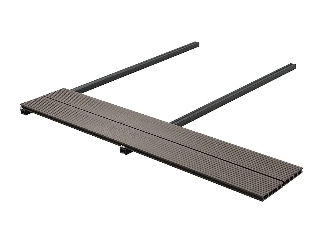 Panneaux de terrasse creux WPC 15 m² 4 m Marron foncé