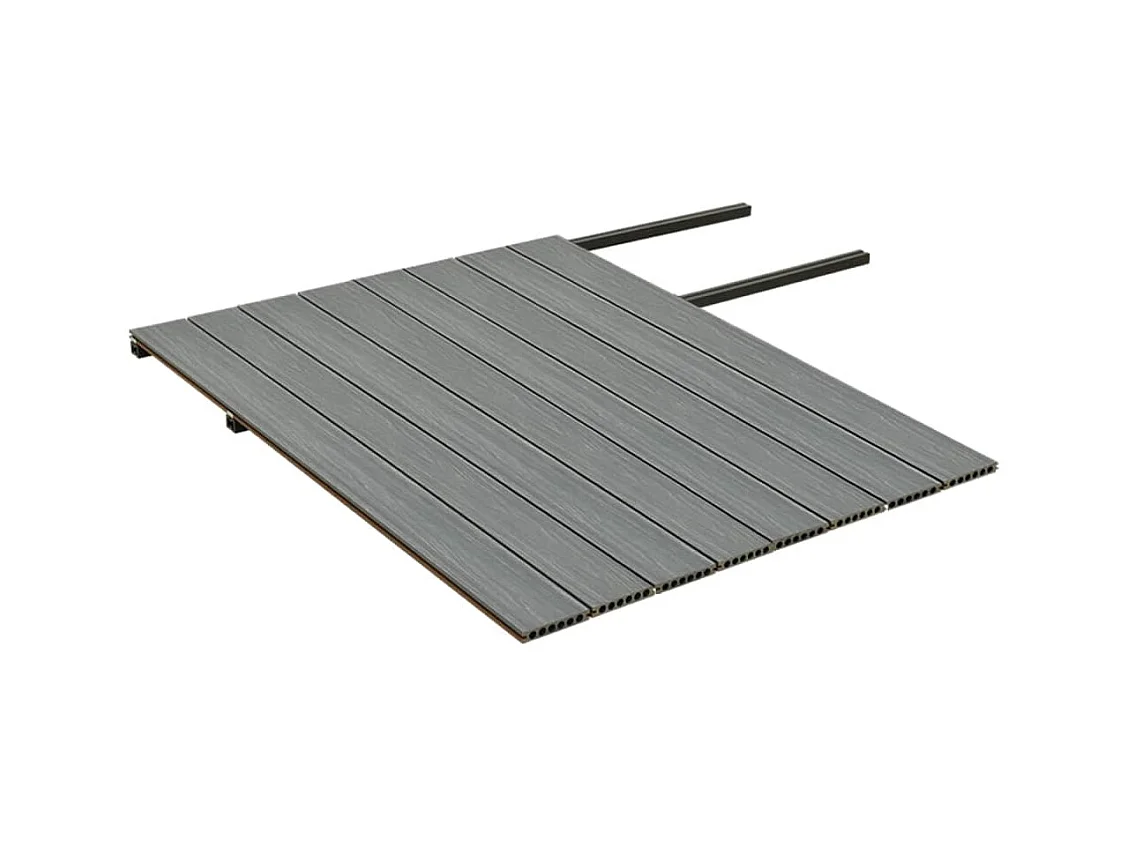 Panneaux de terrasse et accessoires WPC Marron-gris 16 m² 2,2 m