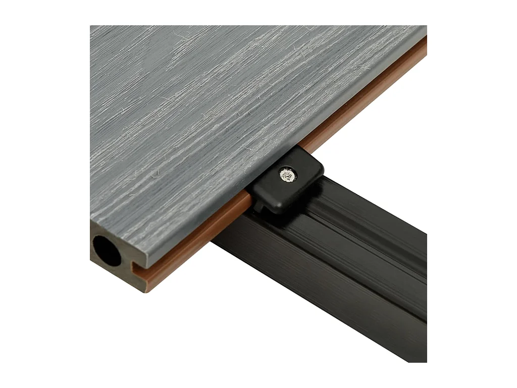 Panneaux de terrasse et accessoires WPC Marron-gris 16 m² 2,2 m