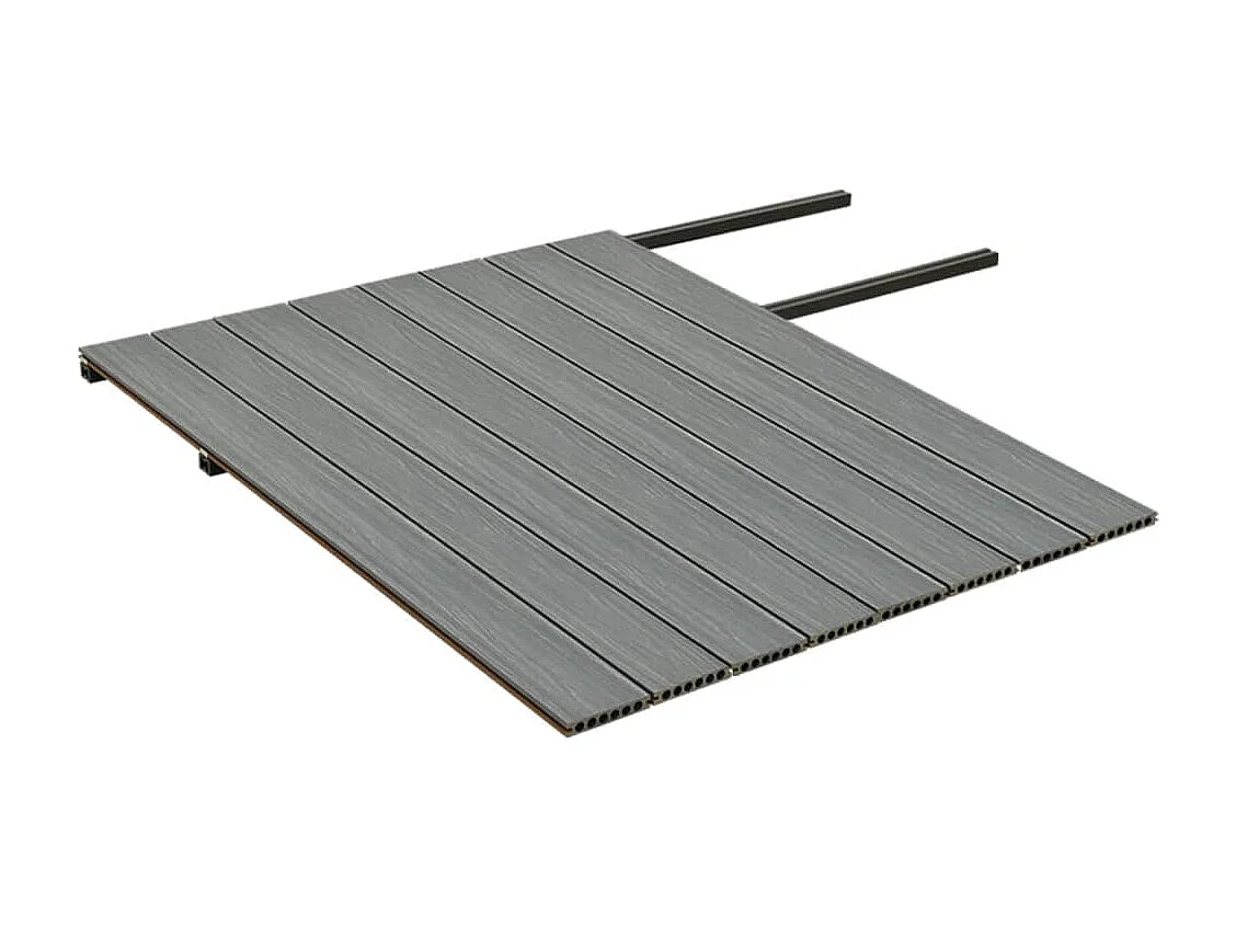 Panneaux de terrasse et accessoires WPC Marron-gris 16 m² 2,2 m