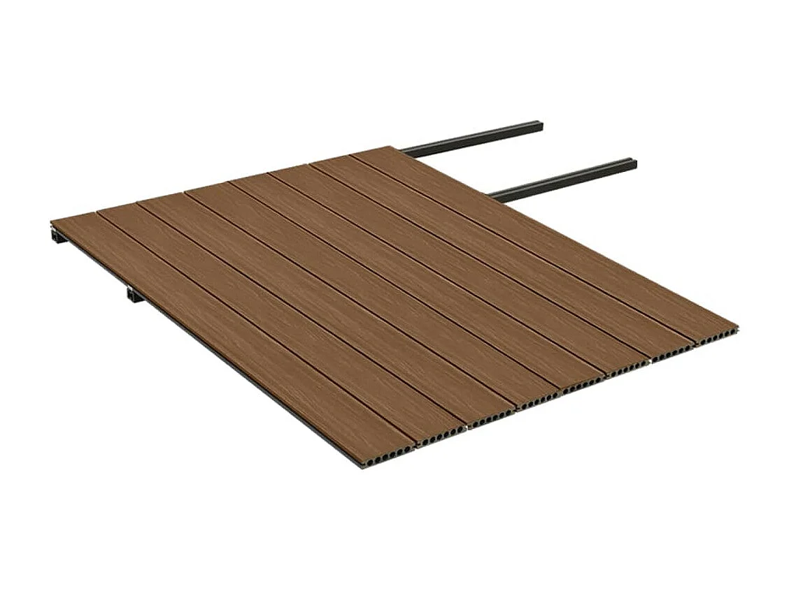 Panneaux de terrasse et accessoires WPC Marron-gris 16 m² 2,2 m