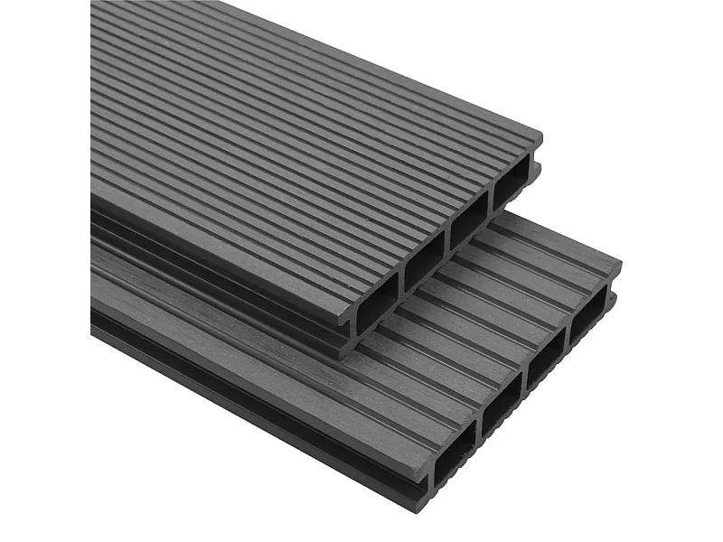 Panneaux de terrasse avec accessoires WPC 40 m² 2,2 m Gris