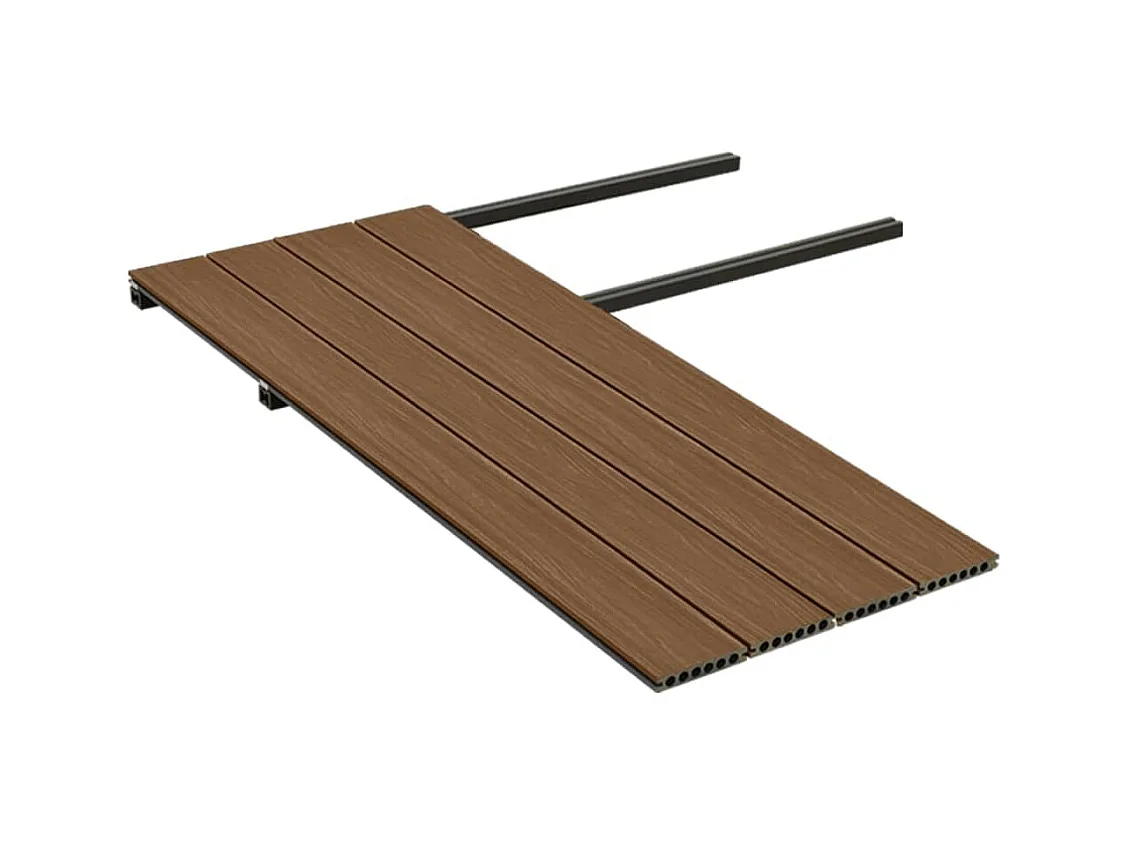Panneaux de terrasse et accessoires WPC Marron-gris 10 m² 4 m