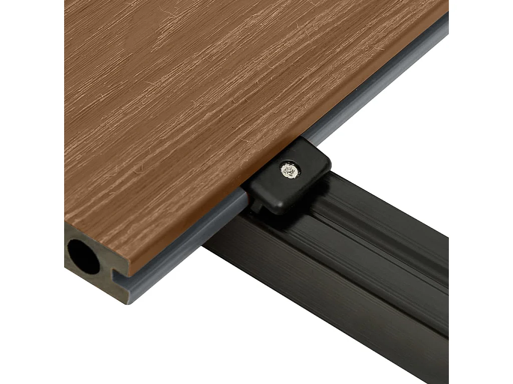 Panneaux de terrasse et accessoires WPC Marron-gris 10 m² 4 m