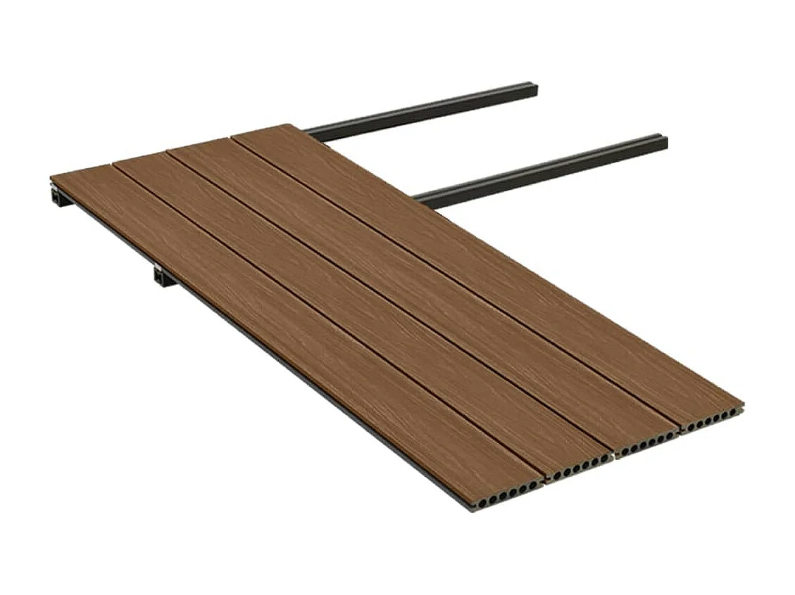 Panneaux de terrasse et accessoires WPC Marron-gris 10 m² 4 m