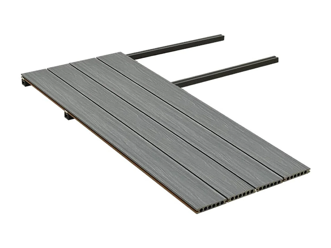 Panneaux de terrasse et accessoires WPC Marron-gris 10 m² 4 m