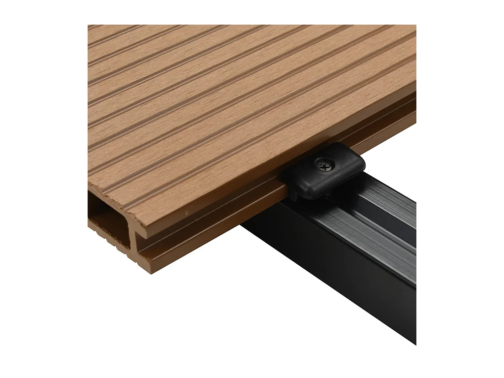 Panneaux de terrasse creux et accessoires WPC 30 m² 4 m Teck