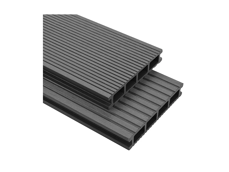 Panneaux de terrasse WPC avec accessoires 30 m² 4 m Gris