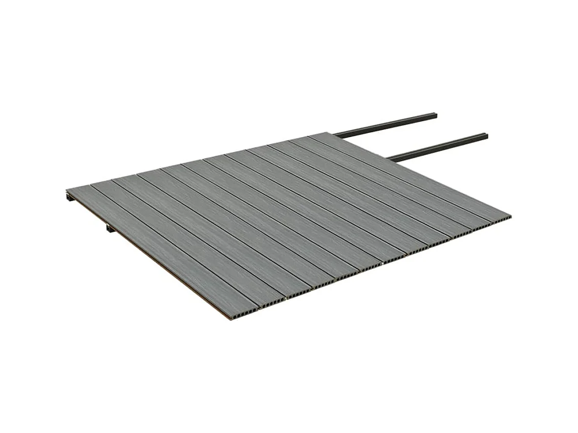 Panneaux de terrasse et accessoires WPC Marron-gris 30 m² 4 m