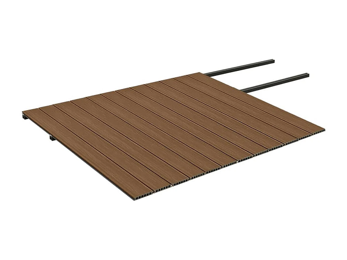 Panneaux de terrasse et accessoires WPC Marron-gris 30 m² 4 m
