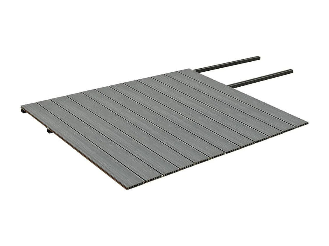 Panneaux de terrasse et accessoires WPC Marron-gris 30 m² 4 m