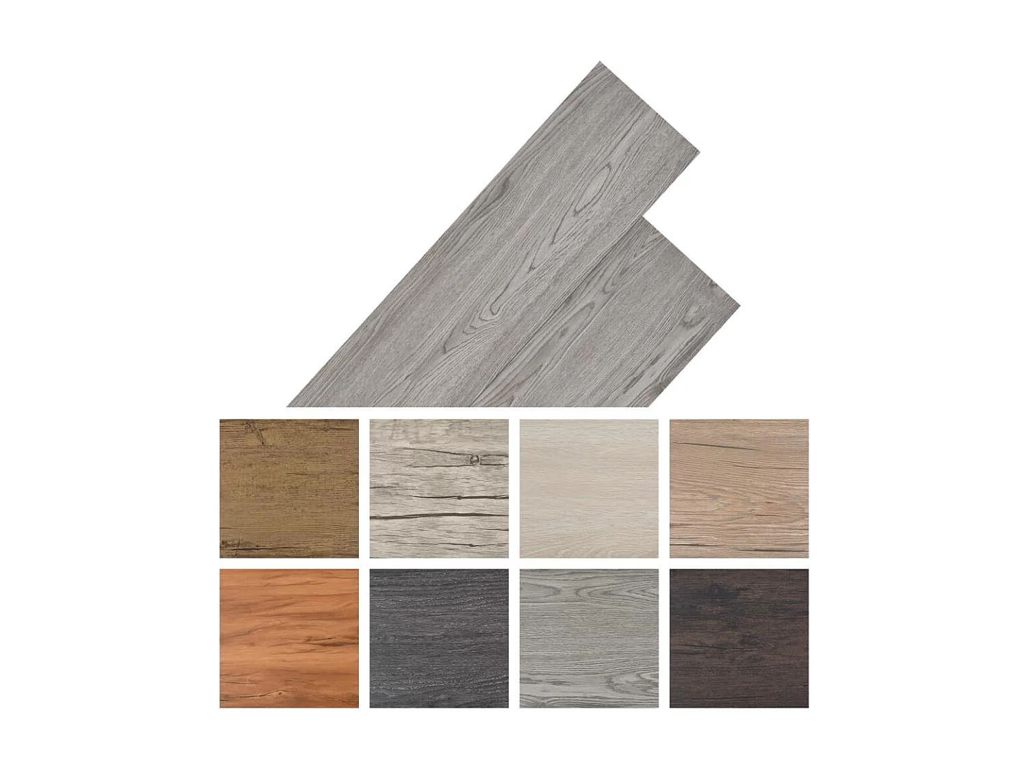 Planche de plancher PVC 5,26 m² 2 mm Gris foncé