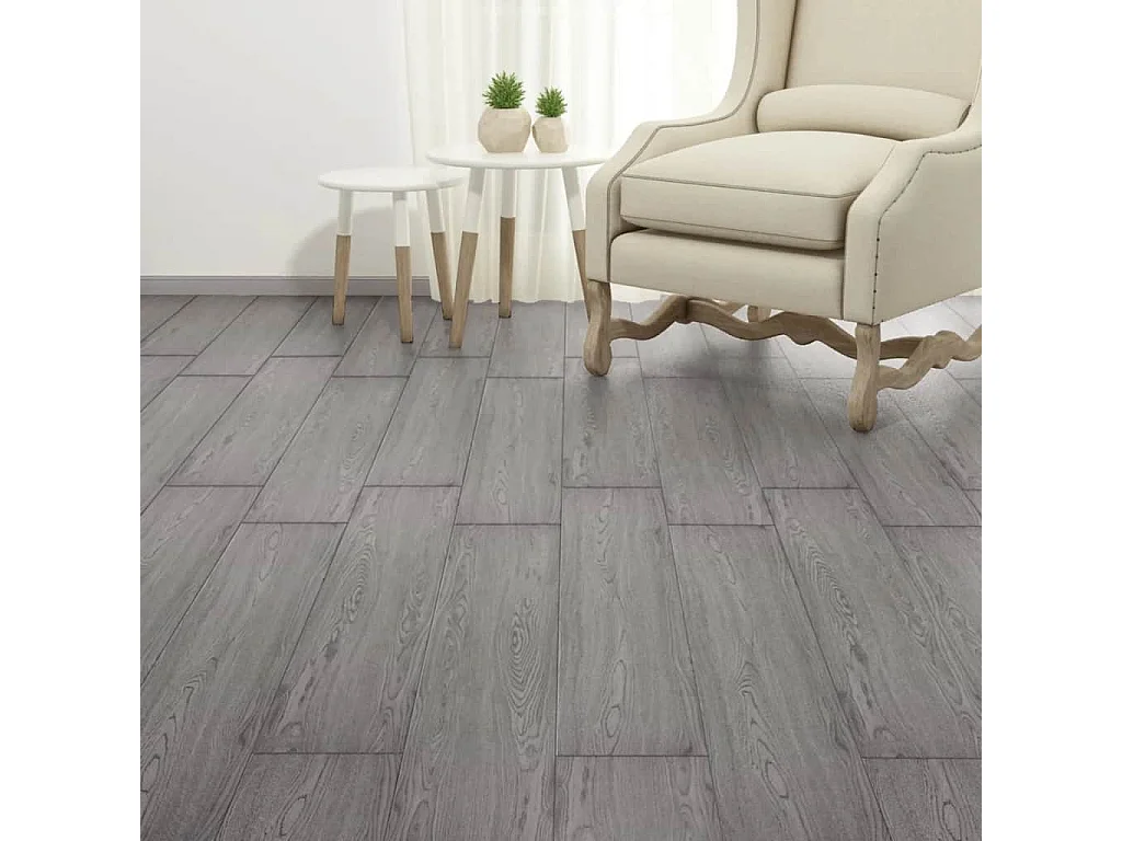 Planche de plancher PVC 5,26 m² 2 mm Gris foncé
