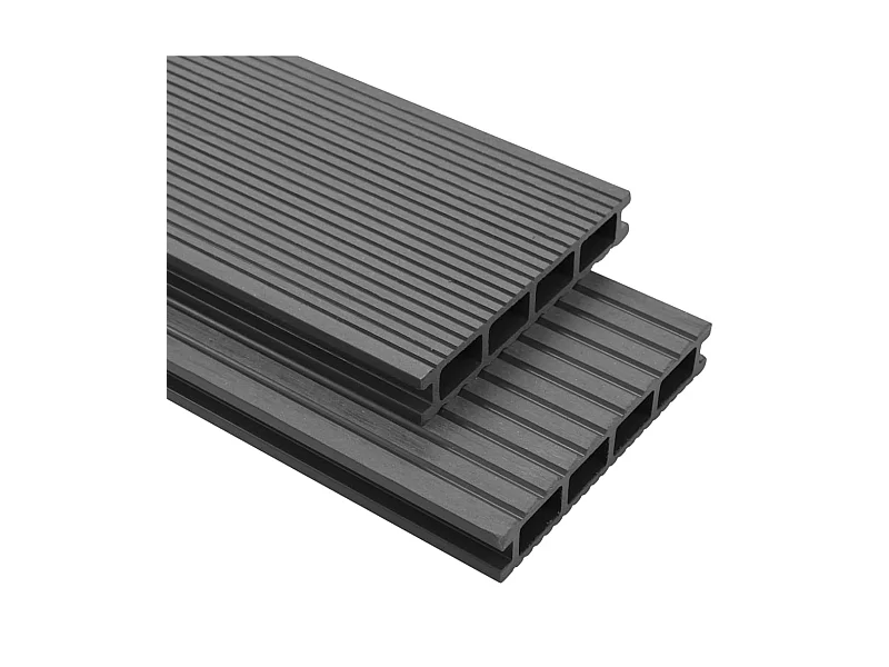 Panneaux de terrasse avec accessoires WPC 30 m² 2,2 m Gris