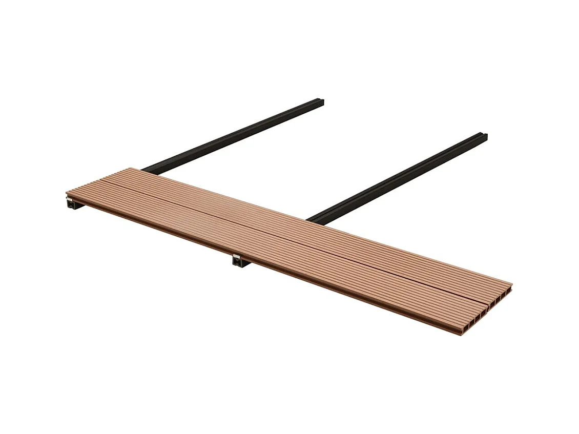 Panneaux de terrasse WPC avec accessoires 15 m² 4 m Marron