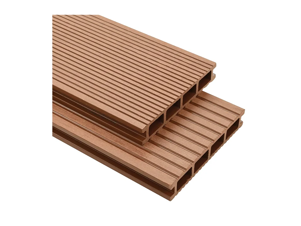 Panneaux de terrasse WPC avec accessoires 15 m² 4 m Marron