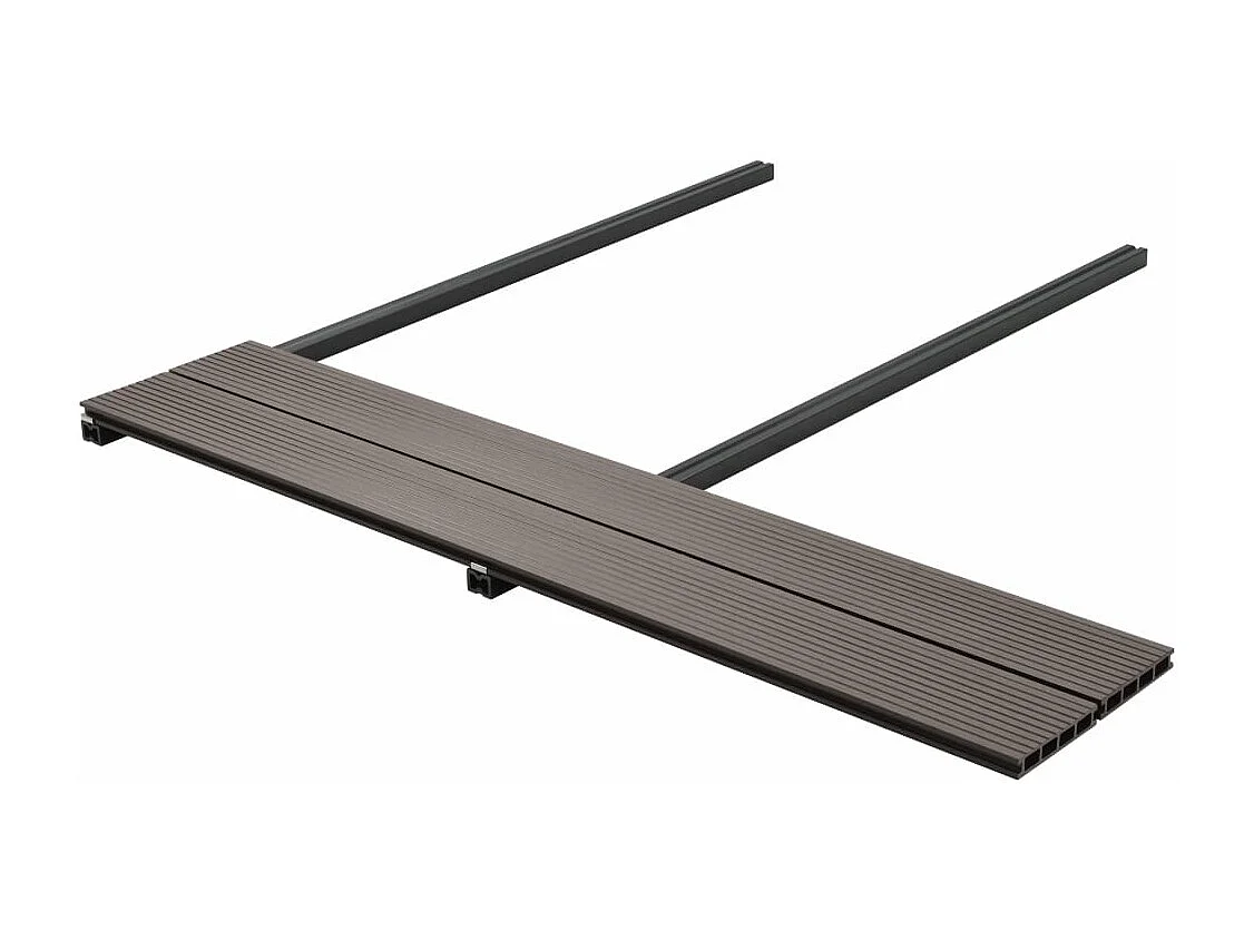 Panneaux de terrasse creux WPC 20 m² 4 m Marron foncé