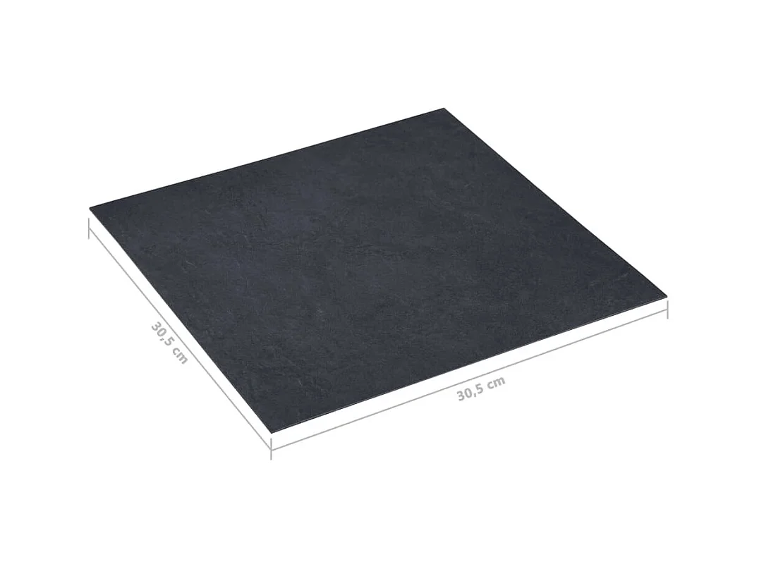 Planches de plancher autoadhésives 5,11 m² PVC Noir Marbre