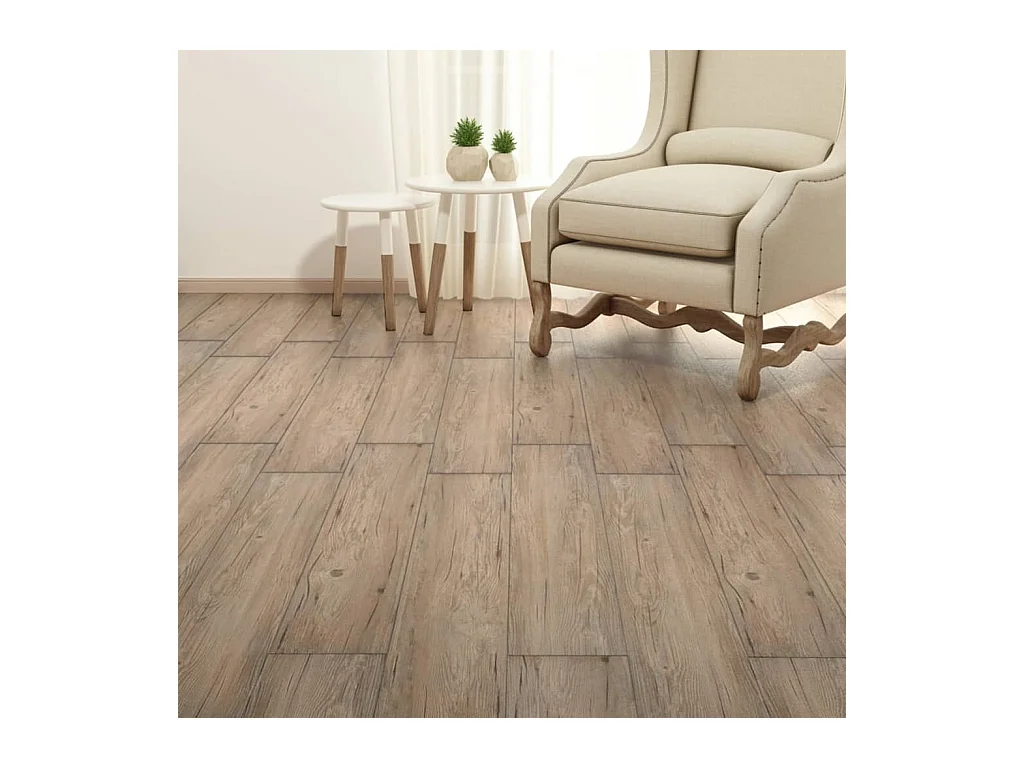 Planche de plancher PVC 5,26 m² 2 mm Marron chêne