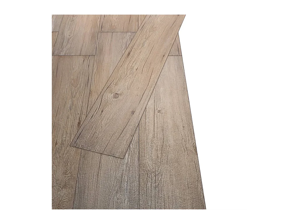 Planche de plancher PVC 5,26 m² 2 mm Marron chêne